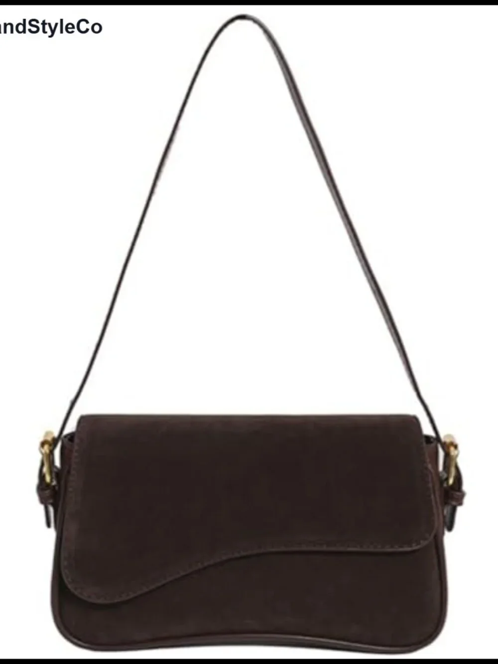 Vintage Suede Shoulder Bag Y2K Crossbody Purse Tote with Removable Strap